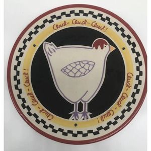 Becky Denny Southern Living 12" Platter Cluck Cluck Rooster Serve Dish Plate A1